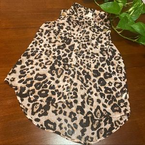 Asymmetrical Self Esteem leopard print top size M